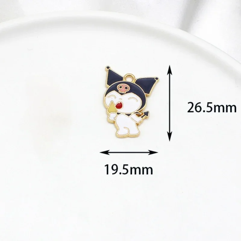 10 Stuks Sanrio Anime Stripfiguur Kuromi Melodie Diy Schattige Cinnamoroll Sieraden Accessoires Ketting Hanger Handgemaakt Materiaal