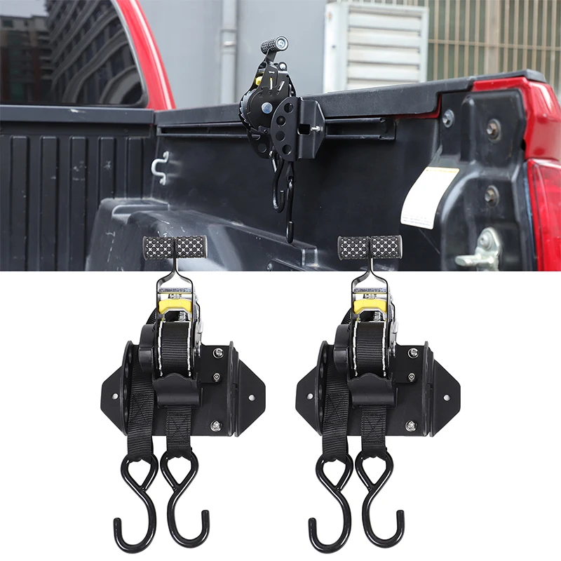 

For 16-24 Toyota Tacoma/22 Toyota Tundra Automotive Cargo Box Fixed with Ratchet Tightener Carbon Steel Car Accessories