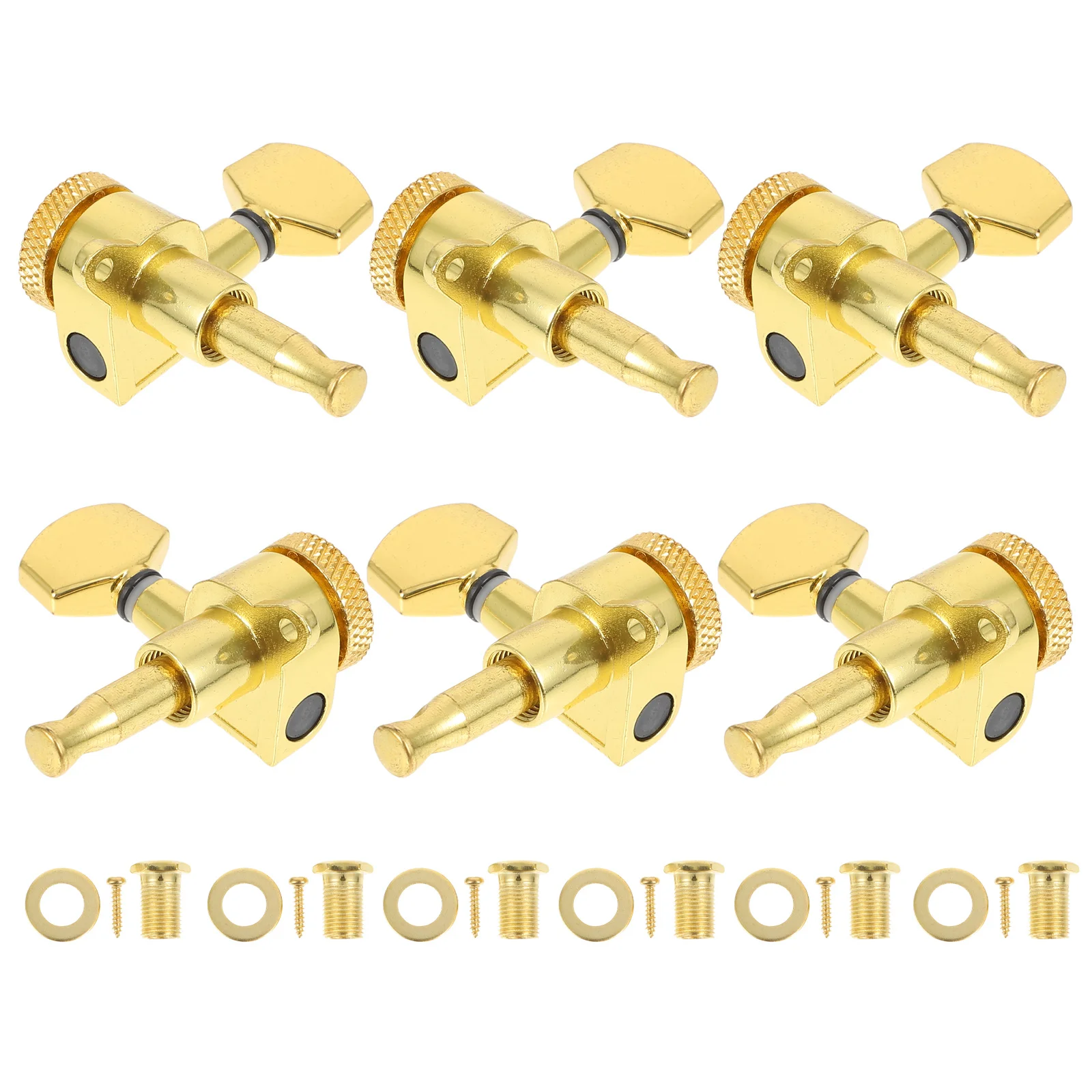 

6Pcs Guitar String Button Locking Turners Alloy Back Guitar Parts Durable Acoustic String Accessories Fine Adjustment