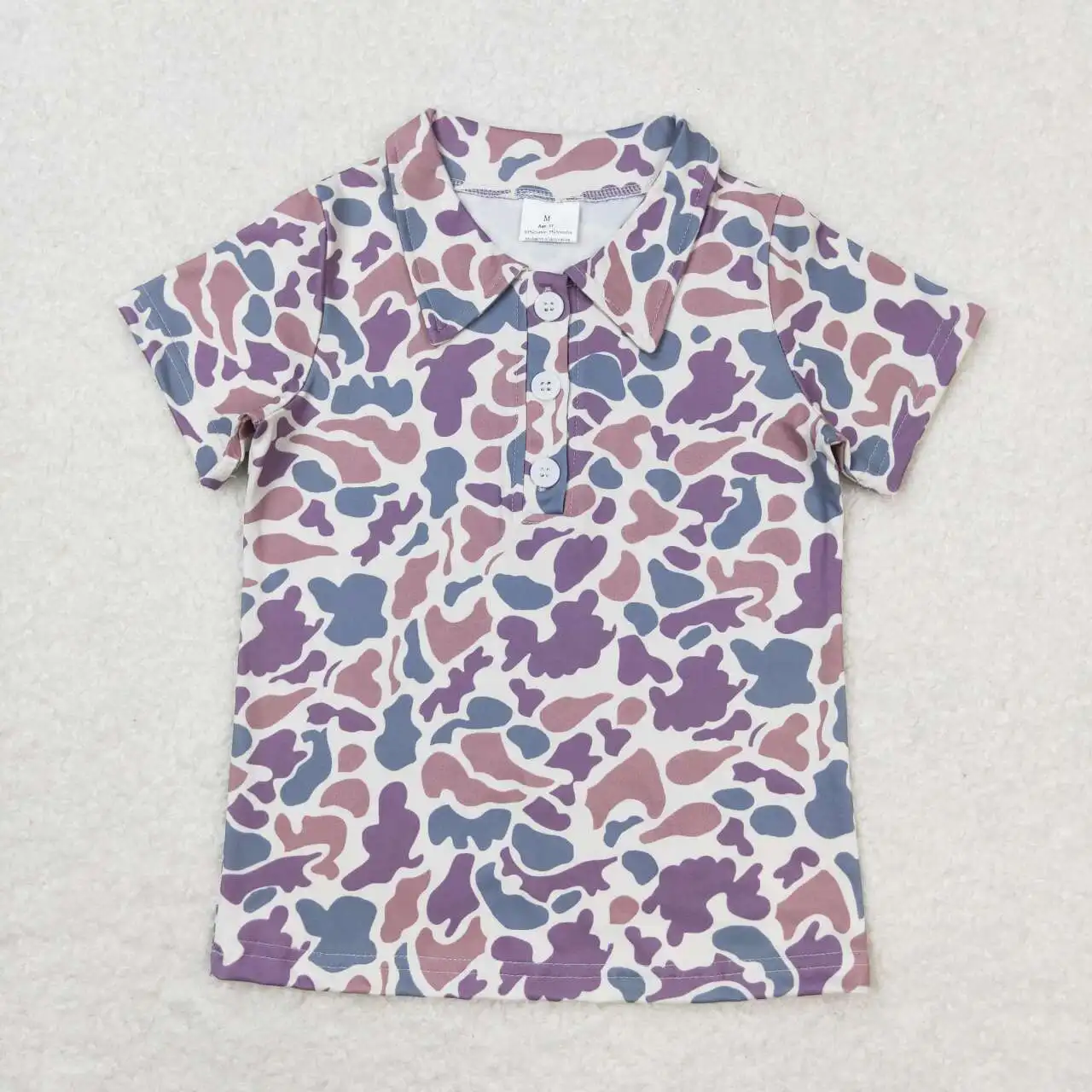 

BT0641 Children Boutique Clothes Short Sleeve Camouflage Print Top Kids Summer Shirt