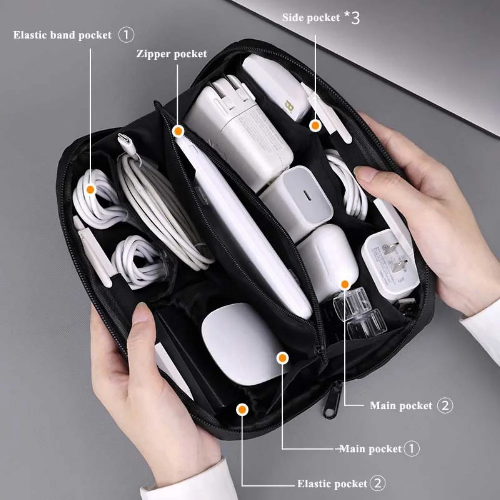 Draht USB Kabel Organizer Tasche Reise Kopfhörer Powerbank Daten Linien Lagerung Tasche Große Kapazität Maus Kabel Tasche – Detail 2