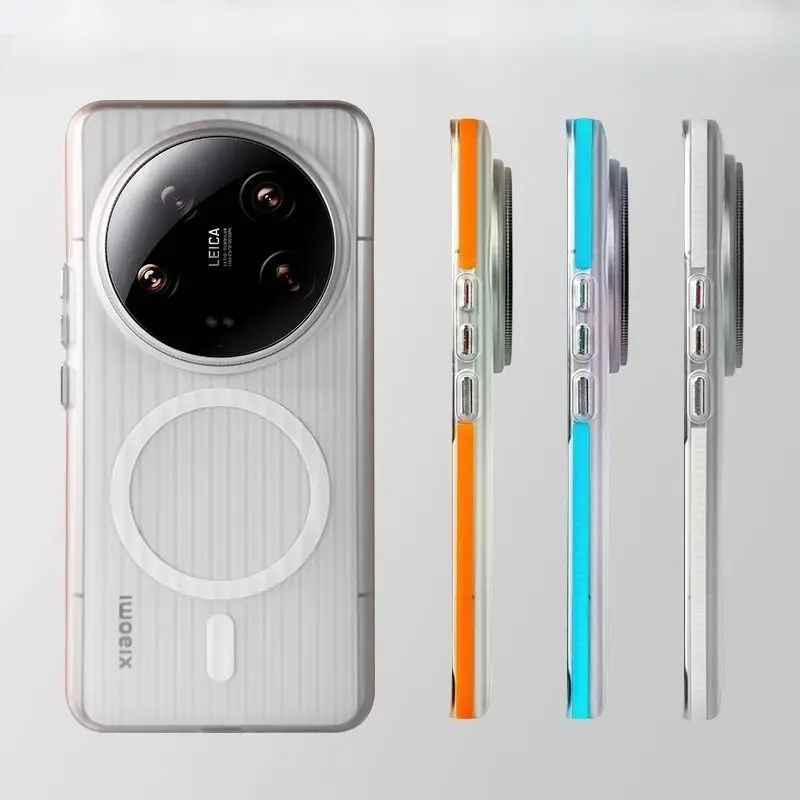 Für Xiaomi Mi 15 Ultra Fall Harte PC Transparent Magnetische MagSafe Anti-slip Schutzhülle Zurück Abdeckung Für Xiaomi Mi 15 14 Pro Ultra