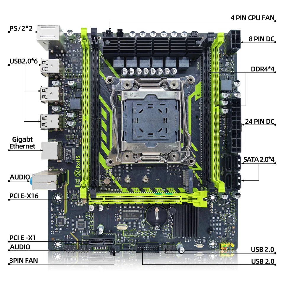 CPU、マザーボード、RAMセット ZSUS X99-8D4 マザーボードセットキット LGA2011-3 Xeon E5 2650 V3