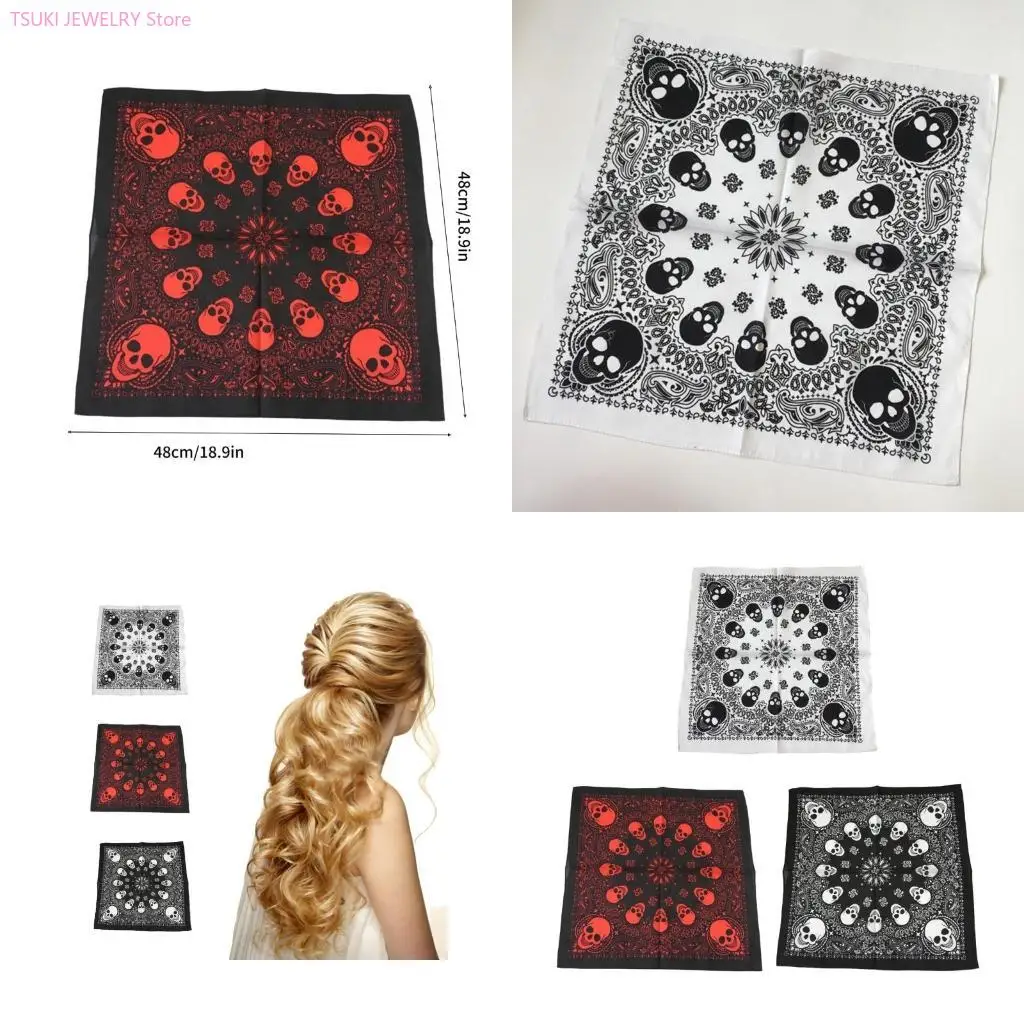 

62KE 19 дюймов богемная бандана платок на голову тюрбаны для женщин и мужчин уличный стиль тюрбан унисекс повязка на голову с