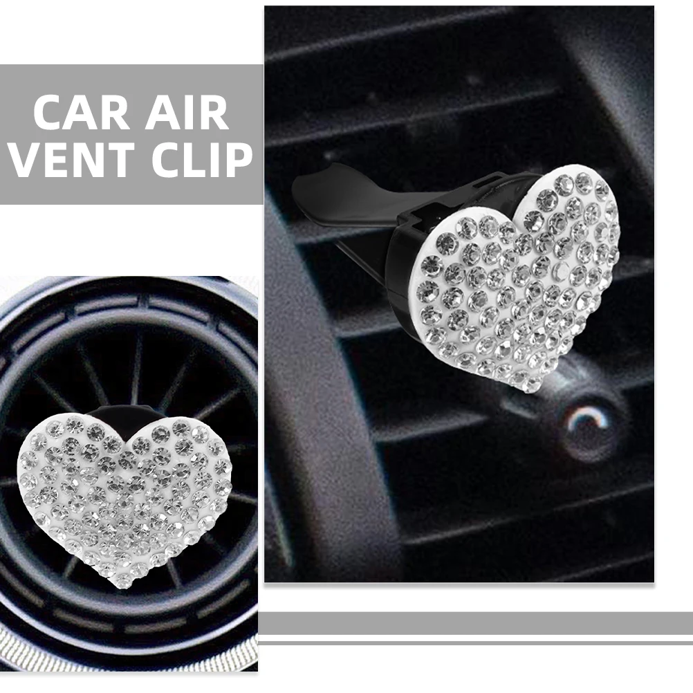 

4Pcs Car Vent Clips Rhinestone Heart Shaped Air Freshener Clip Automotive Car Interior Decoration Cute Vent Clips