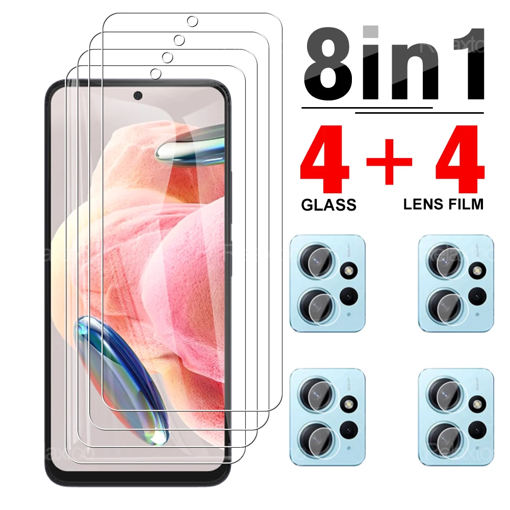 8in1 For Xiaomi Redmi Note 12 4G 5G Screen Tempered Glass Explosion Proof film For Redmi Note 13 Pro Protective Glass Film 2024