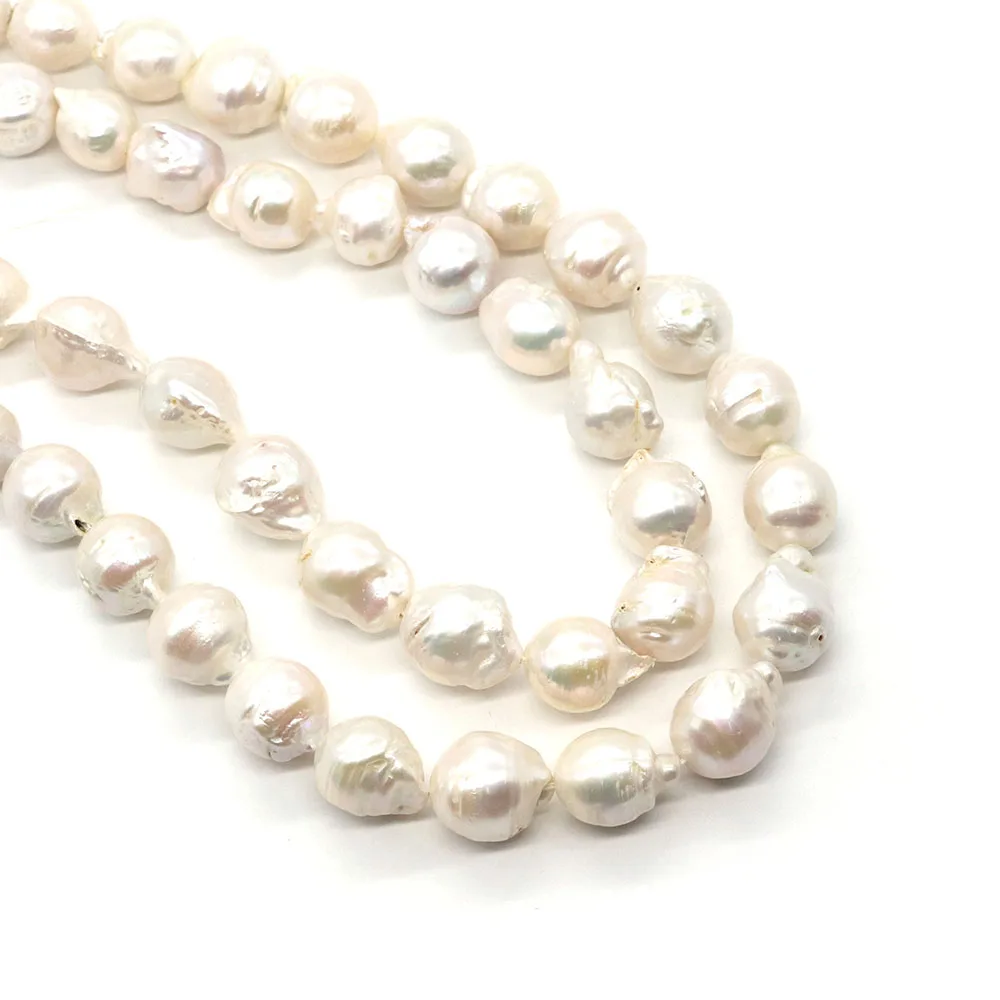 1Strand 11x14-13x16mm Natural Freshwater Pearl  Baroque Beads Tail Beads White Color DIY for Making Necklace Bracelets Earrings