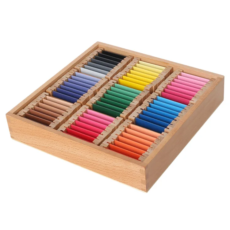【In Stock】1/2/3 Color Board Wood Preschool Toy Montessori Sensorial Material Learning Color Tablet Box Educational Learning Toys view 6