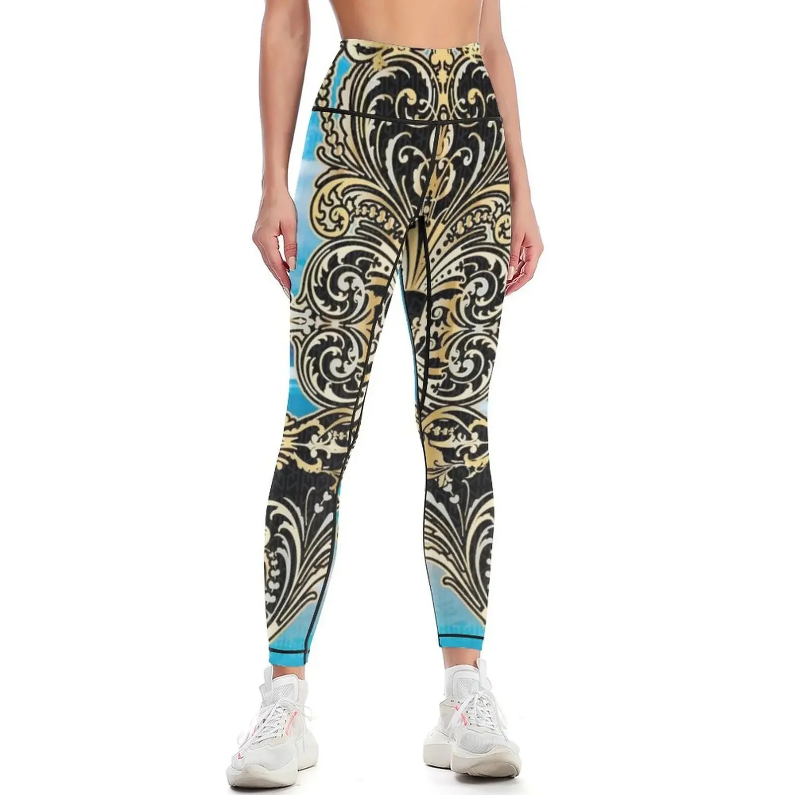 

All Over Print Luxury Gold Baroque Ocean Beauty Ornaments Leggings sports tennis for Legging sport Womens Leggings