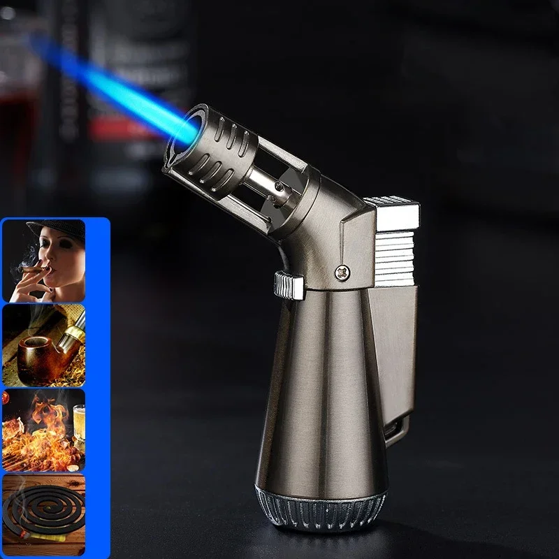 Windproof Butane Metal Lighter Torch Turbo Jet Cigarette Lighter Cigar Smoking Accessories Moxibustion Men\'s Gadgets lighters