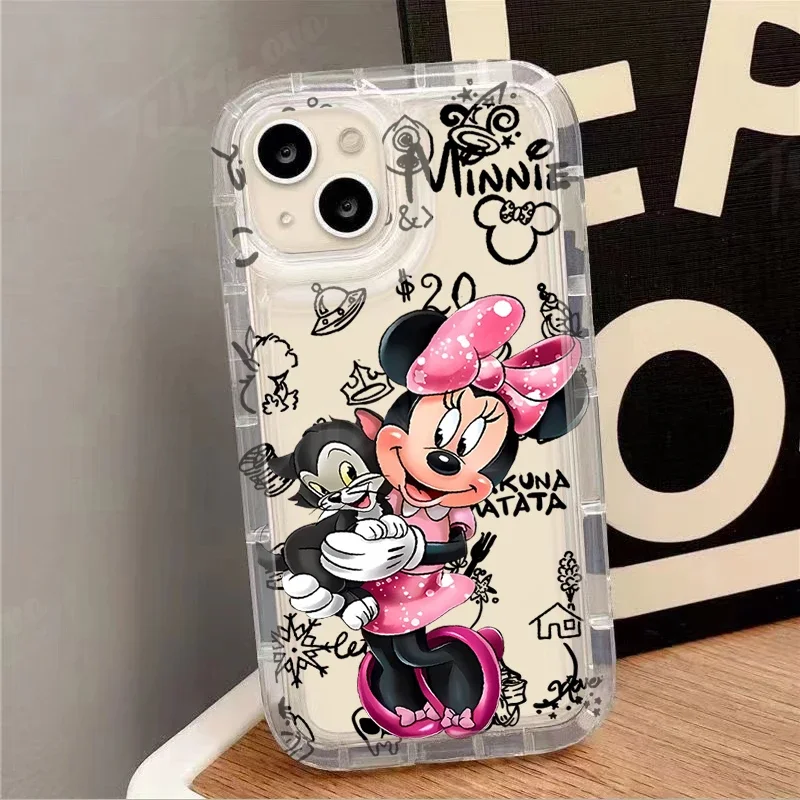 Disney Leopard Minnie Mouse Case dla Xiaomi Redmi Note 13 12 Pro Plus 12S 11 11S 10 10S 9 9S 8 Pro 12C 10C Miękki, wstrząsoodporny pokrowiec