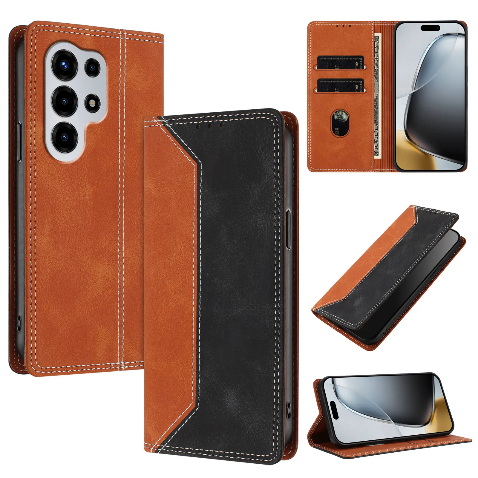 Магнитный чехол-кошелек для Oukitel C69 C68 C65 C62 C61 C60 C59 C53 C51 C50 C25 C3 C2 C1 WP52 WP50 Ретро кожаный откидной чехол с 3 картами