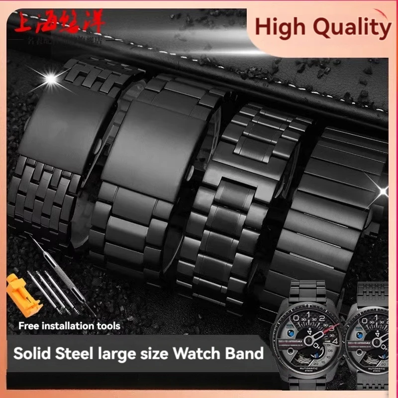 Solid Stainless Steel Watch Strap for DIESEL Male Large Size Dial DZ7395 DZ7370 DZ4323 DZ4283 Bracelet Watchband 22mm 24mm 26mm