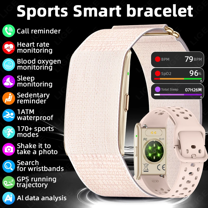 

No Screen Smart Watch Women AI Health Fitness Watches Men Sport Band Blood Pressure HRV Monitor Waterproof Smart Bracelet Laides