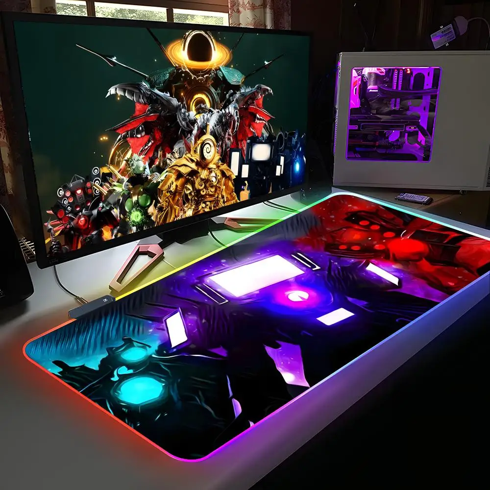 

Skibidi Туалет ТВ Камера Человек Коврик Для Мыши RGB Резиновый Компьютер Ноутбук Официальная Игра Цветной Киберспорт Эстетический Модный Роскошный Коврик