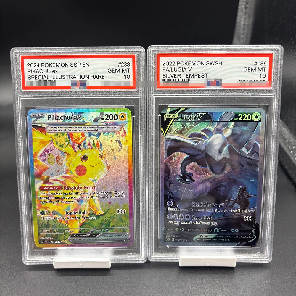 DIY PTCG English Version Rating Card PIKACHU CHARIZARD MEW Collection Card Copy 10Points Rating Card Anime Game Gift