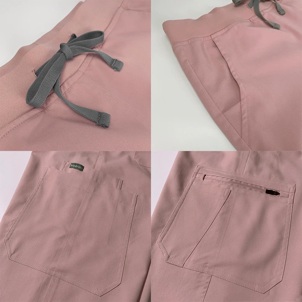 Medische Set Uniformen Vrouwen Verpleegkundige Werkkleding Ziekenhuis Arts V Nek Scrubs Tops Joggingbroek Verpleegkundige Accessoire Schoonheidspakken