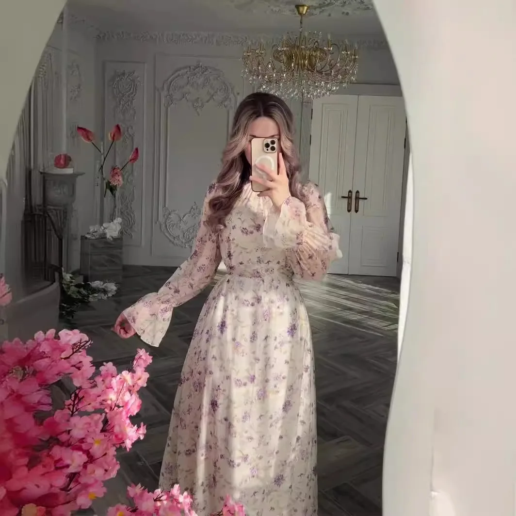 Vestidos Eid Muslim Abaya Dress Printing Women Casual Dresses Jalabiya Ramadan Morocco Dubai Abayas Kaftan Islam Arab Long Robe