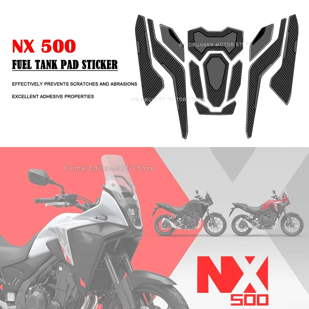 

3D Epoxy Resin Motorcycle Stickers Waterproof Decal Non-slip Side Fuel Tank Protection Pad for Honda NX500 2024