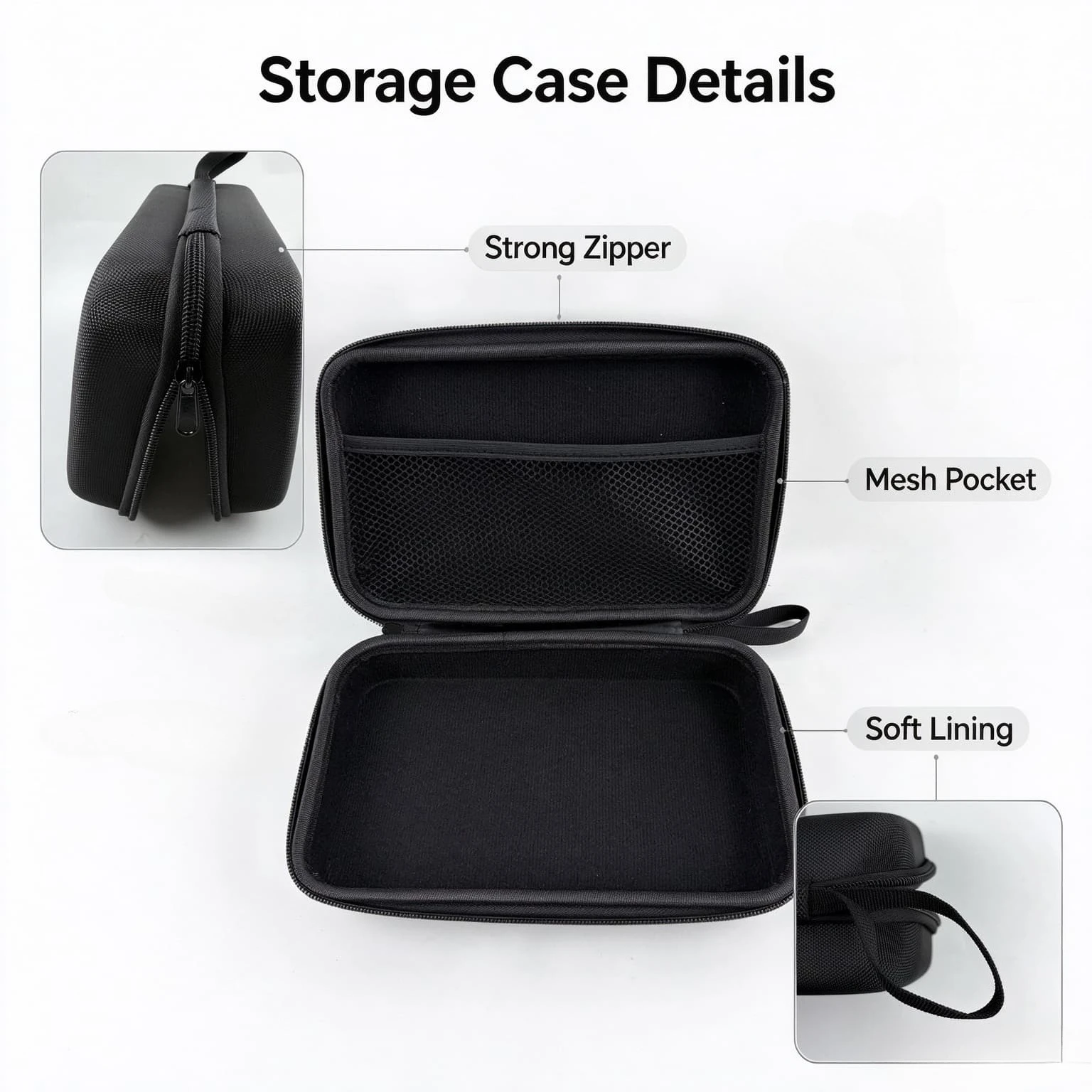 Portable Shockproof EVA Carry Bag with Cuttable DIY Foam,Protective Storage Case Fit Fnirsi 2c23t 2c53t Handheld Oscilloscope,