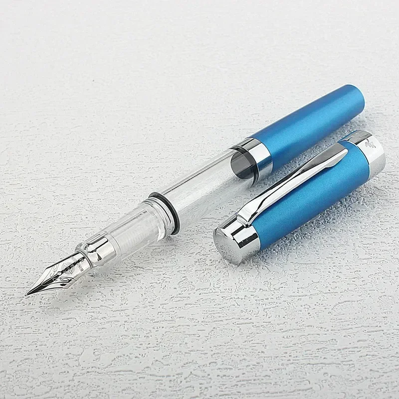 กดประเภทหมึกดูดปากกาหมึกซึมบรรจุสูญญากาศ EF Nib อะคริลิคใสปากกาเขียนเรียบ