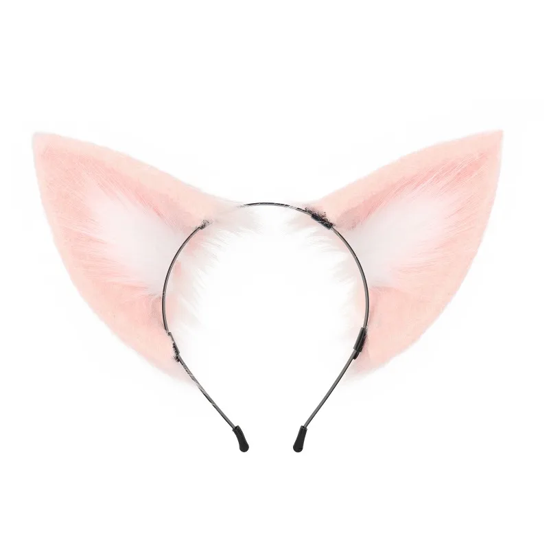 Pink Furry Fox Tail 65Cm Animal Ears Cosplay Props Carnival Halloween Headwear Party Performance Accessories