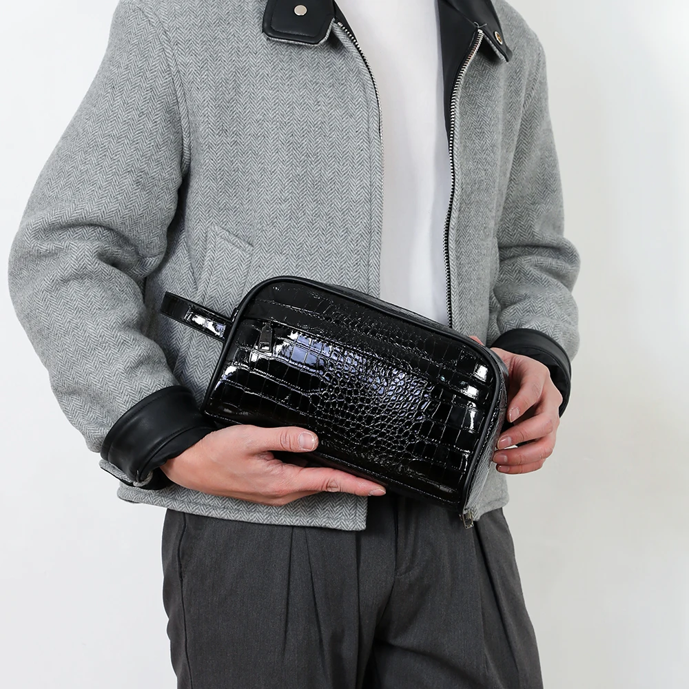 Vintage Style Men's Bag Clutch High Quality PU Leather Clutch Bags Waist Bag For Men Fashion Casual Wasit Strap Wallet Man Pouc view 6