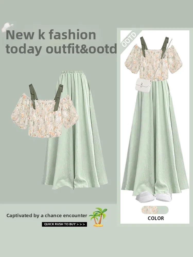 ort Top da donna e gonna a vita alta Set estivo dimagrante Design in fibra di poliestere rotondo Ne ort Sve Abito a due pezzi