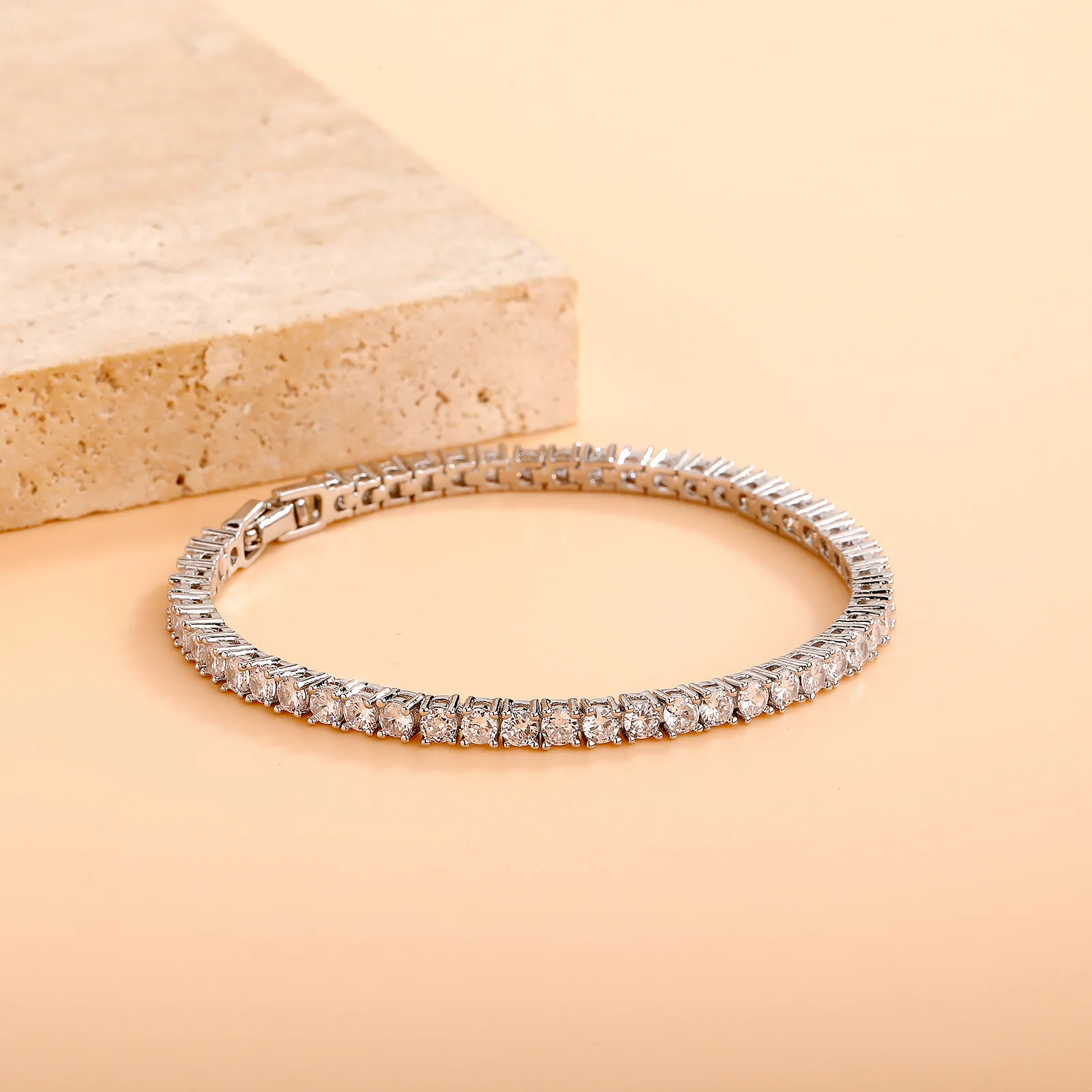 

5mm D VVS1 Moissanite Tennis Bracelet Original s925 Sterling Silver 18k White Gold Gemstone Bracelets Jewelry for Women Man