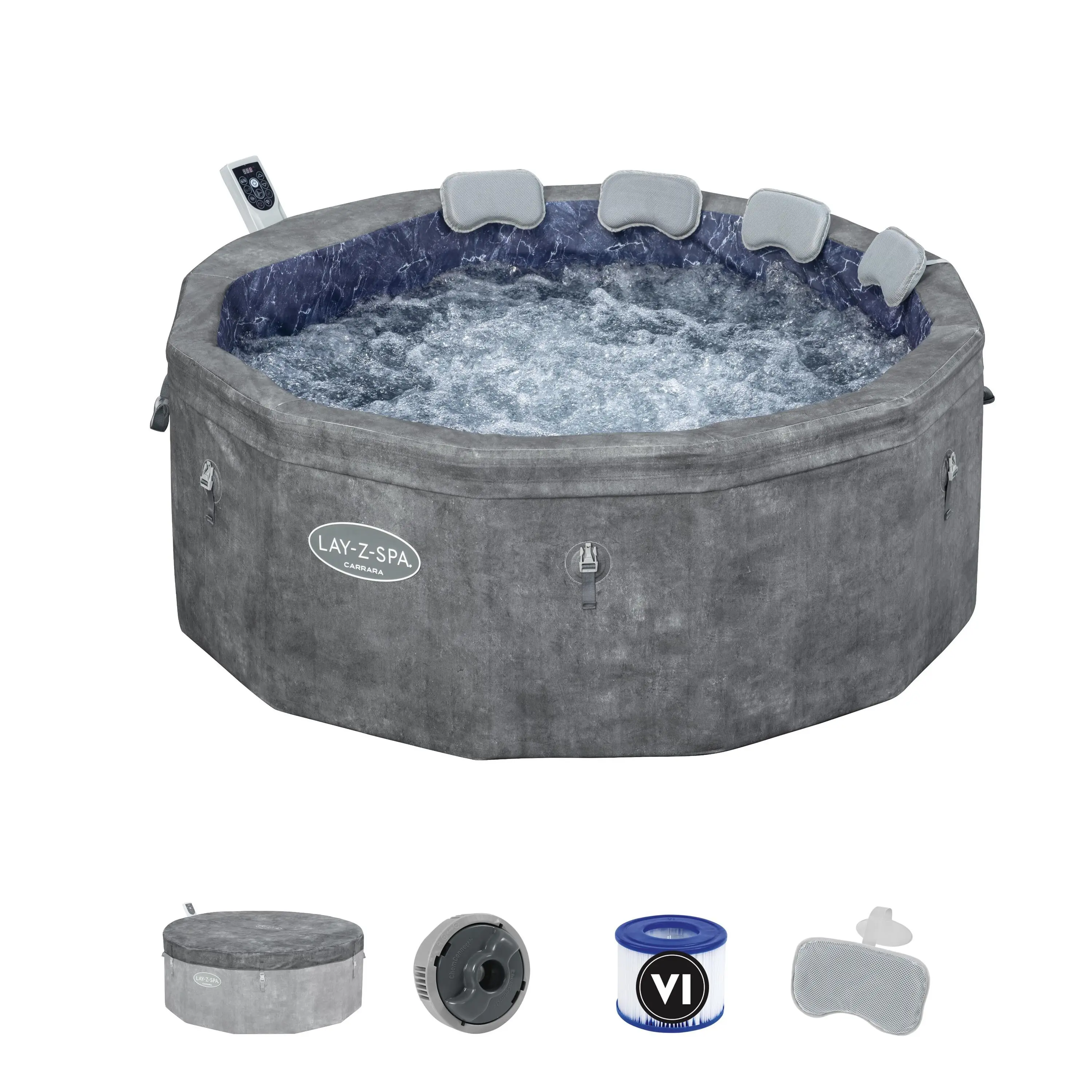 Coofull BESTWAY 6001V NEW Arrival Outdoor Grey Pvc Inflatable Portable Lazy Family 4-6 People Massage Bathtub Spa Hot Tub