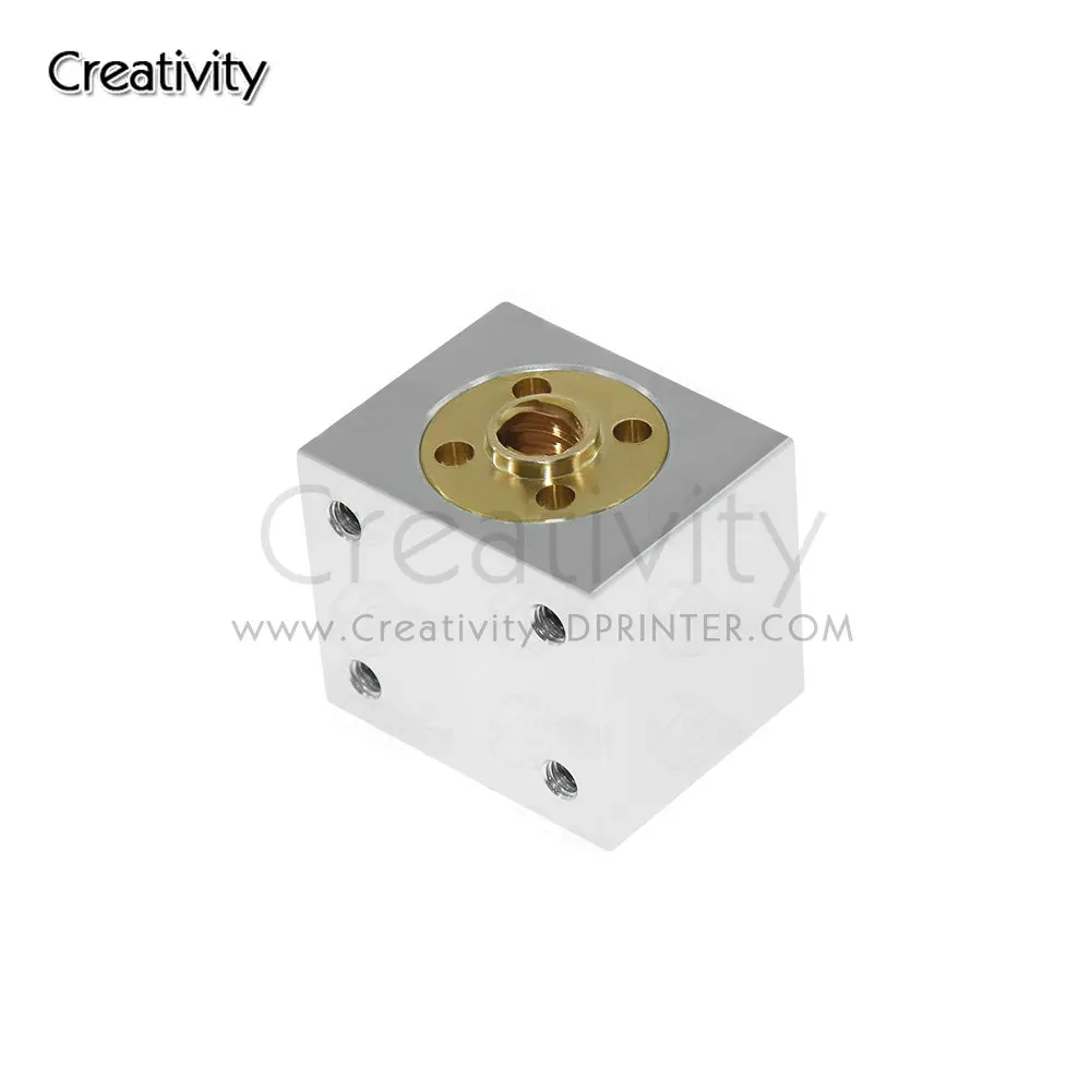 Creativity T8 Screw Nut Conversion Seat 3D Printers Parts T8 Trapezoidal Nuts Lead Screw Housing Mounting Bracket Aluminum Block