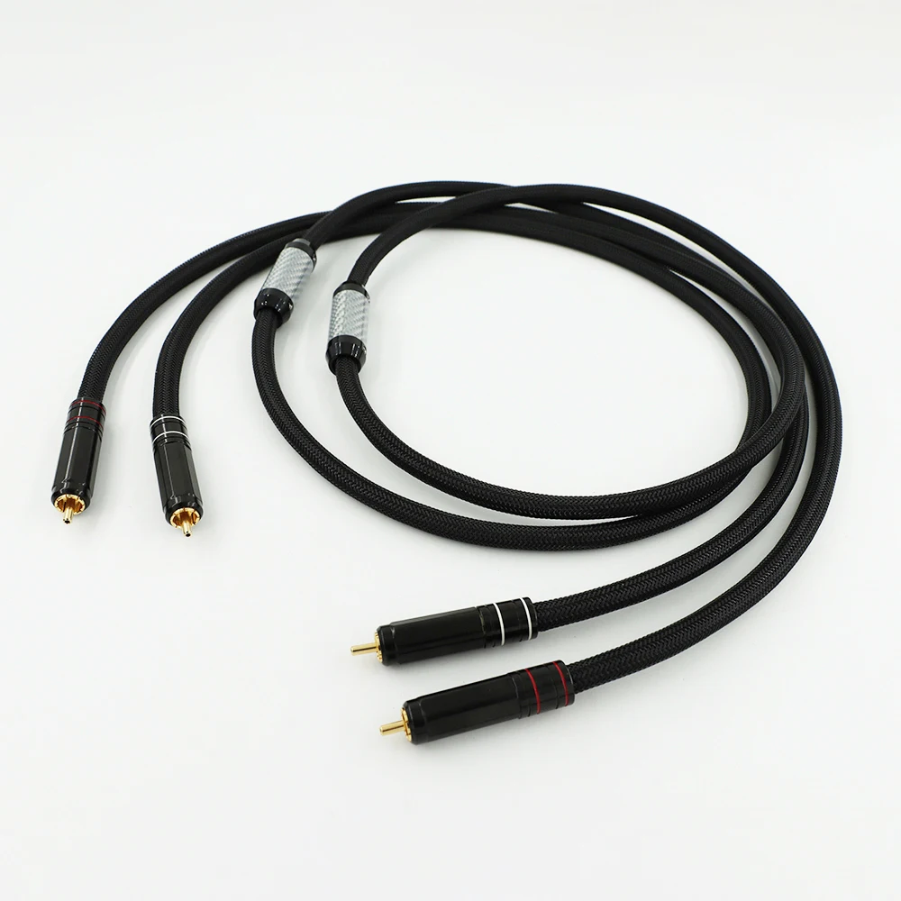 4N 99.99% sterling silver wire core audio cable hifi RCA cable sound card CD machine amplifier connector