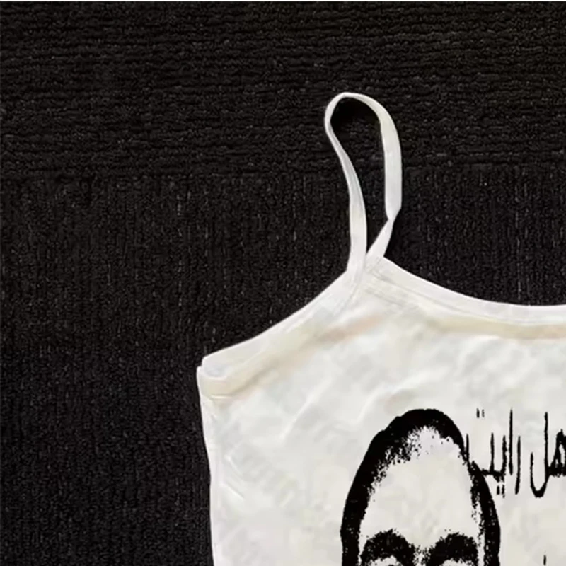 2000s Punk Gothic Printing Baby Tank Vintage Printing Women Slim Tank Tops Emo Girls Printing Sexy Women Clothing Summer Y2k