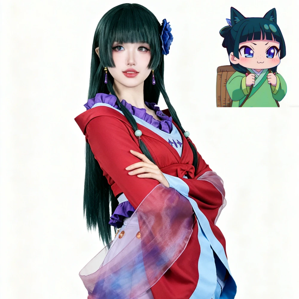 

Anime The Apothecary Diaries Maomao Cosplay Costume Red Skirt Dancing Dress Under The Moon Christmas Halloween Women Suit