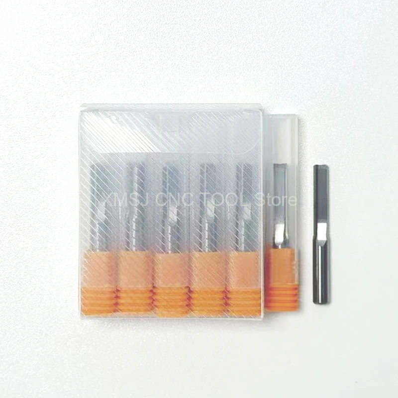10pcs 3.175x3.175x17/22mm Two Flutes Straight Slot Bit 2A - CNC Solid Carbide Double Flute Wood Cutter Router Bits