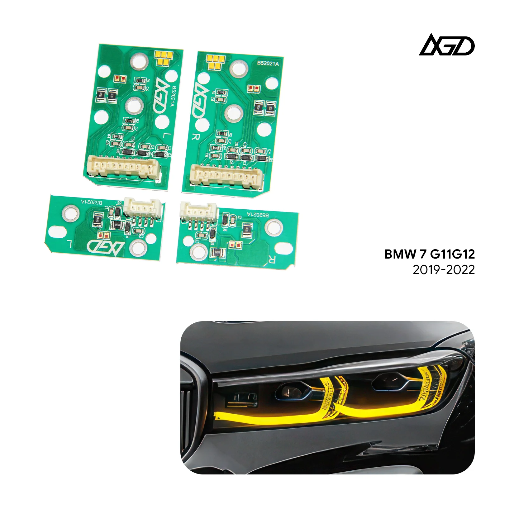 

Желтые светодиодные панели Angel Eye DRL для BMW 7 серии G11 G12 LCI 740i M750I 2020, светодиодные фары, версия ЕС