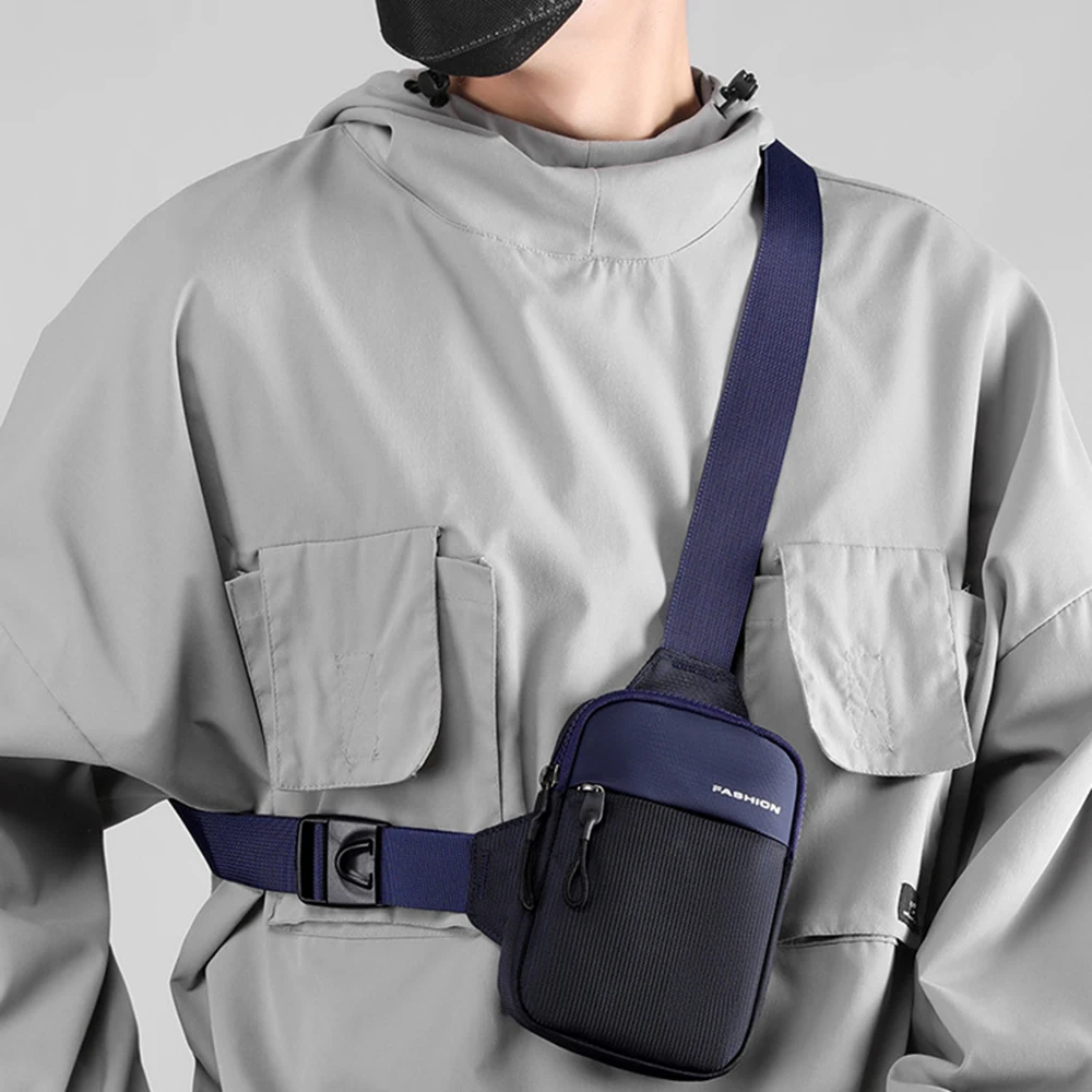 Bolso de pecho de gran capacidad para hombre y mujer, bandolera de nailon resistente al agua, para deporte al aire libre, para teléfono, 2024