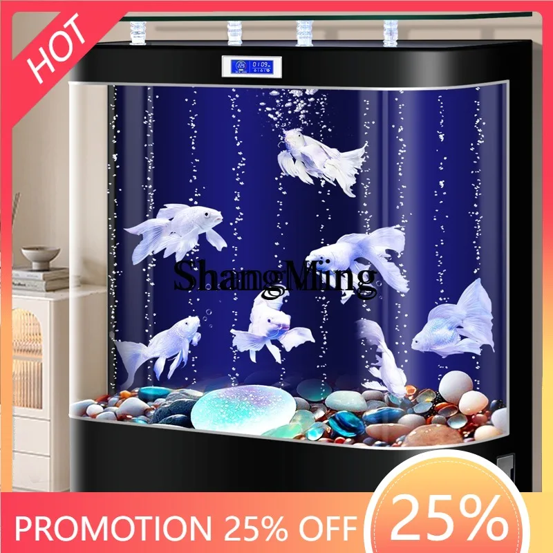 

Напольный аквариум из стекла в стиле лайт-люкс для средних и больших помещений, устанавливаемый у стены