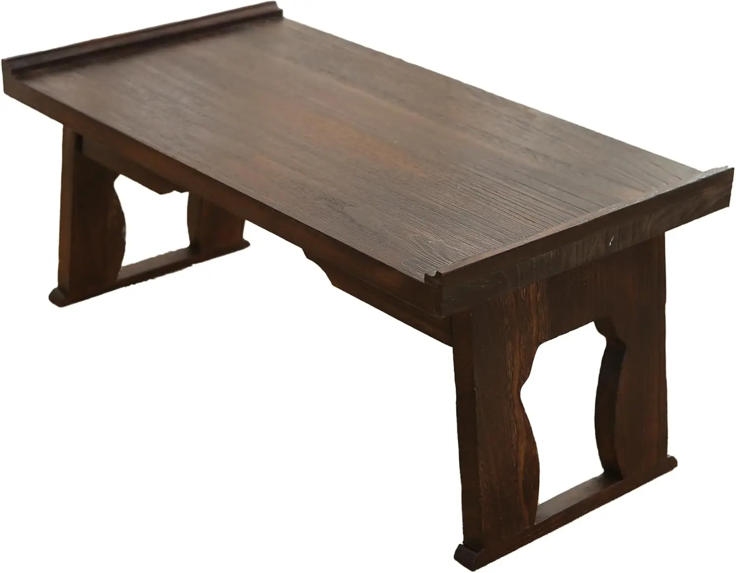 

Japanese Wood Floor Table with Foldable Legs - Coffee Tables for Living Room, Bed Desk Tray,Meditation Altar, Laptop Desk