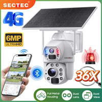 SECTEC 36X Zoom Dual View Solar Battery PTZ Camera Solar Cameras 4G WIFI Solar Outdoor Surveillance Camera