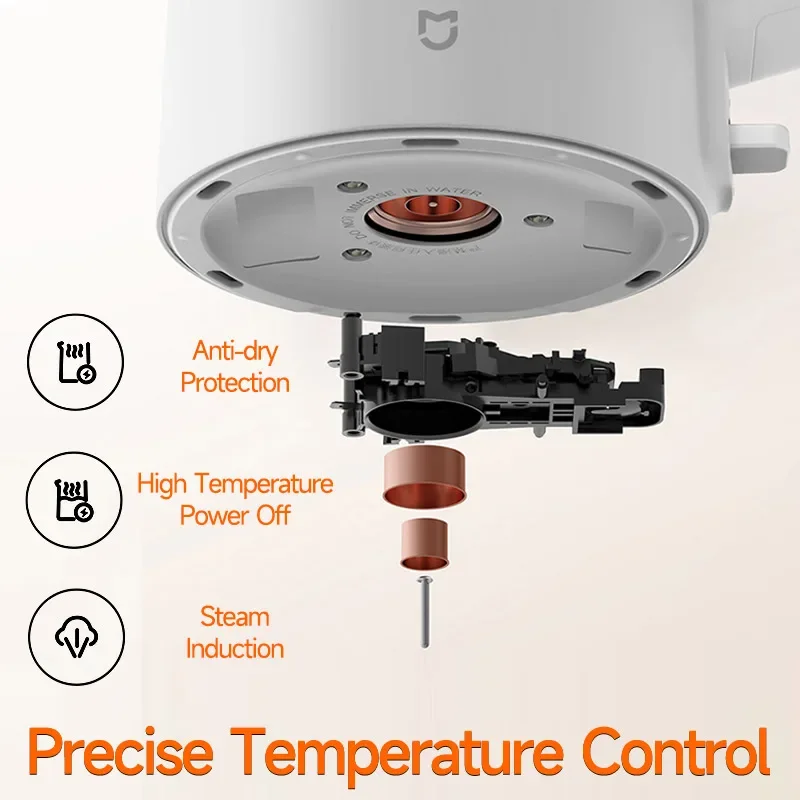 XIAOMI MIJIA Điện 1A Trà Cà Phê Inox 1800W Thông Minh Nguồn Nước Ấm Siêu Tốc Ấm Trà Điện 220V ấm Đun Nước Nhà