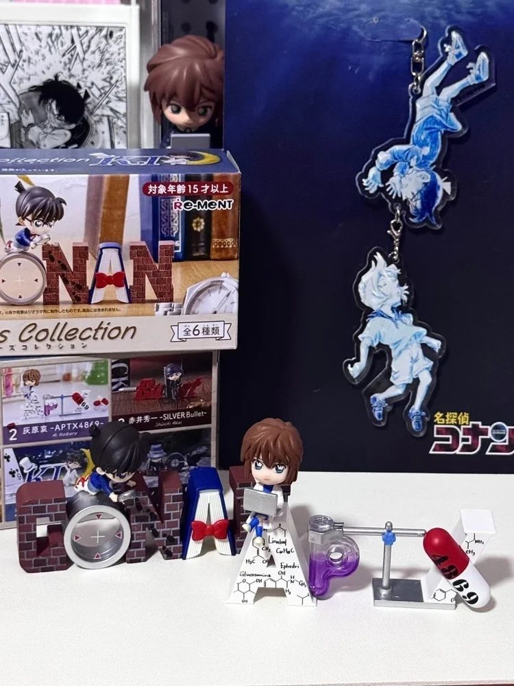 Re-ment Detective Conan Words Collection Blind Box Figures Anime Character Statues Kaito Kid Toru Amuro Gin For Anime Collectors