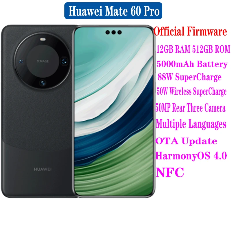 Original Huawei Mate 60 Pro Smartphone 5000mAh 88W SuperCharge 6.82