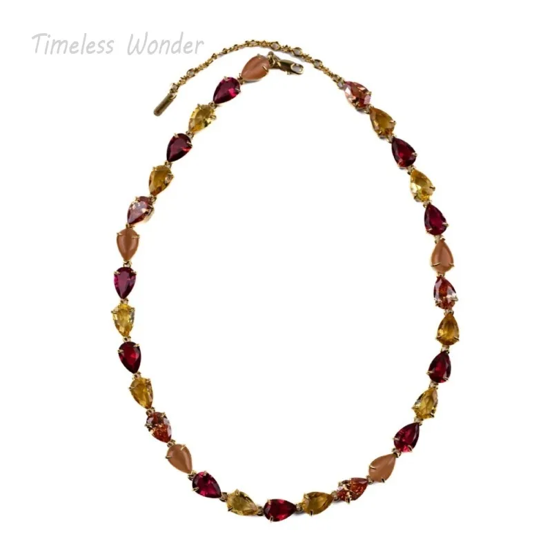 

Timeless Wonder Retro Crystal Zircon Geo Pave Necklace Women Designer Fine Jewelry Rare Top Luxury Classy Gift Neat Sweet 2614