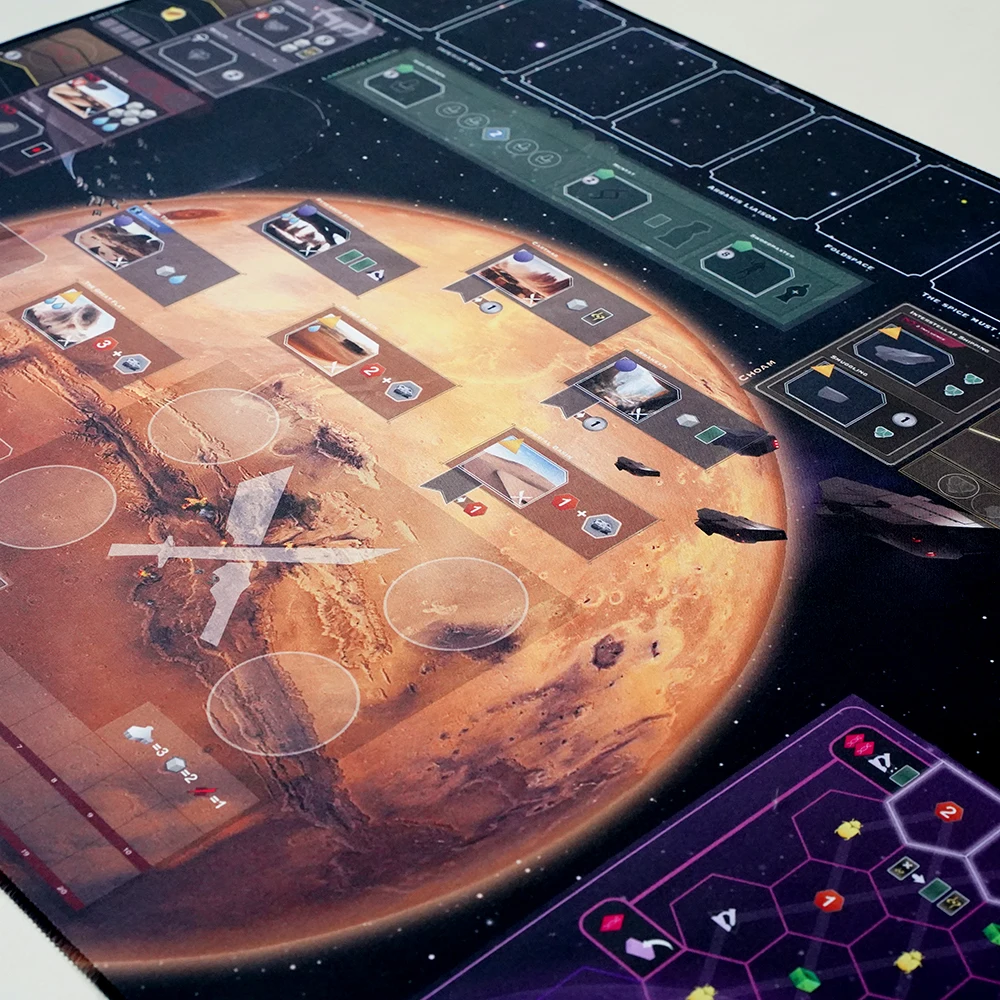Dune探索-ix不滅マット、ボードゲームプレイマット、ゴム素材、特大、巨大、90cm x 60cm