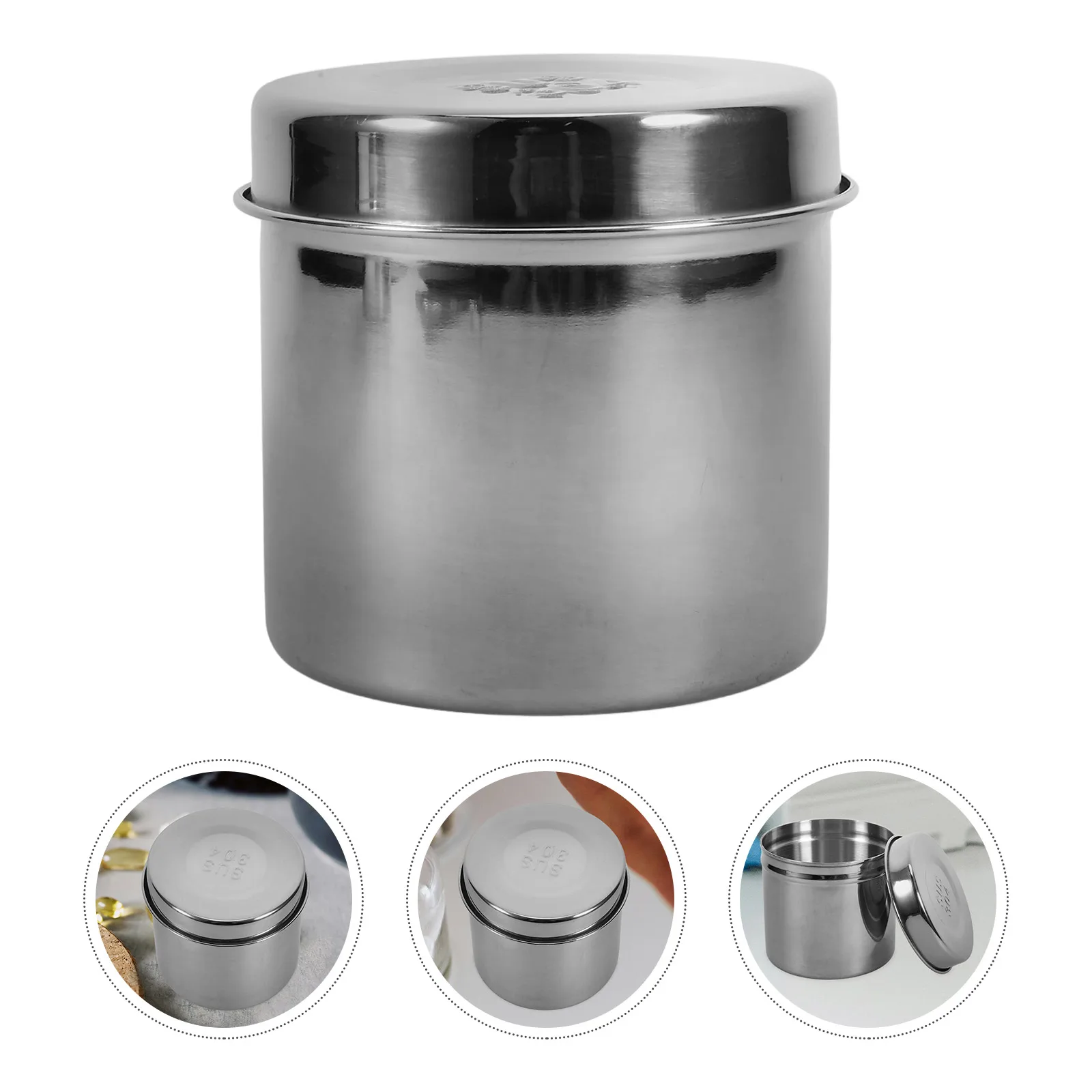 

2pcs Ointment Jar Cotton Storage Wide Mouth 304 Stainless Steel Reusable Beauty Salon Clinic Home School Outdoor