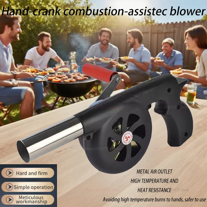Portable Handheld Barbecue Charcoal Blower, Quick Ignition Small Hair Dryer Grilling Tool For Outdoor Cooking And Bonfire