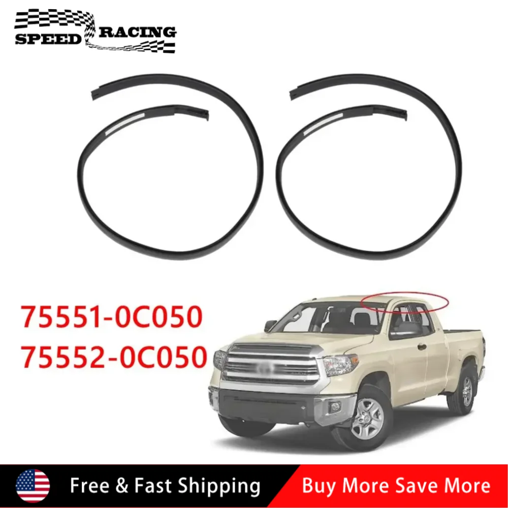 

75551-0C050 75552-0C050 2 шт. прочные резиновые уплотнители для формовки крыши для Tundra Double Cab 2007-2020 черный MW-1012