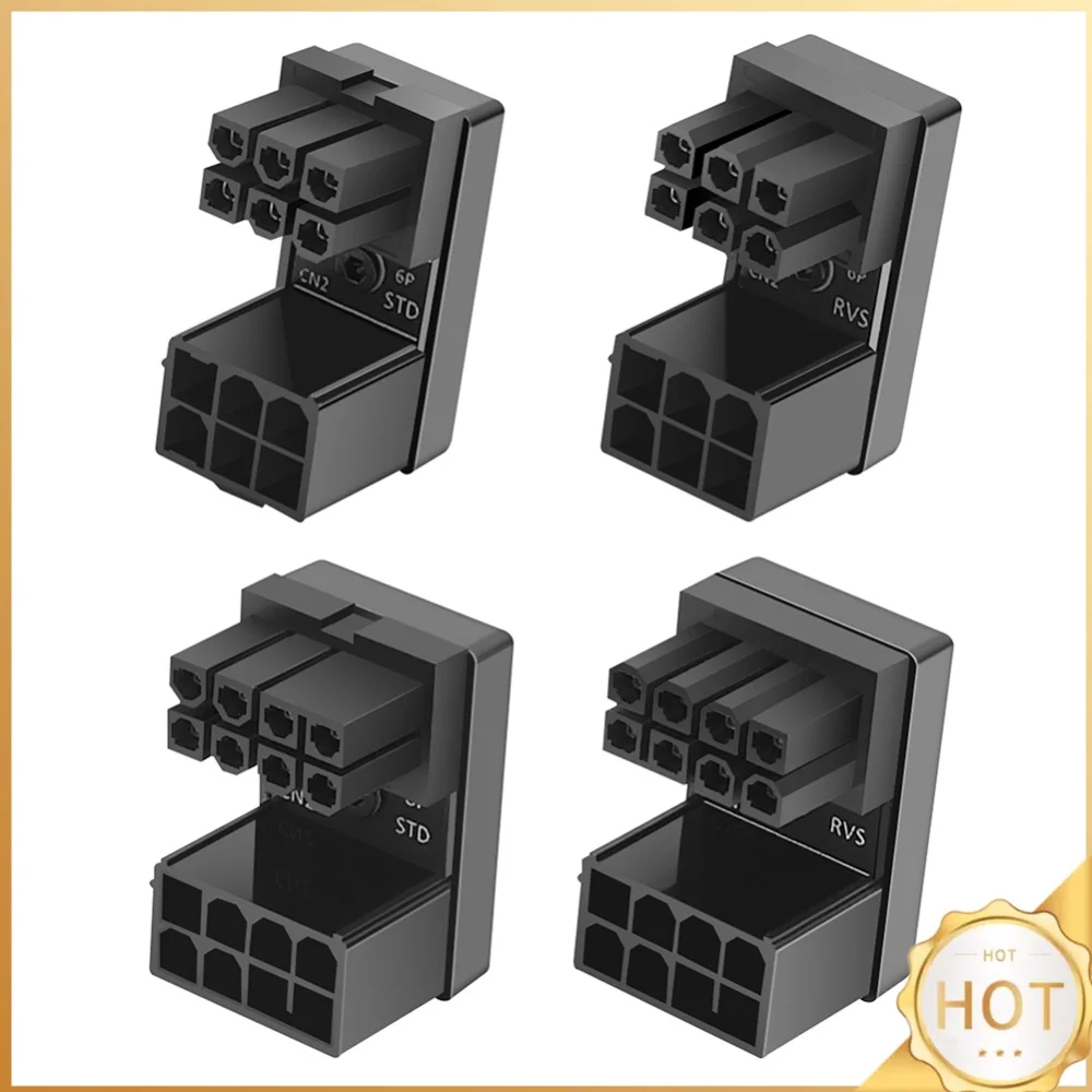 Splitter Cable Computer Accessories Desktops Graphics Card ATX 8Pin 6Pin Female to 8Pin 6Pin Male 180 Degree Adapter