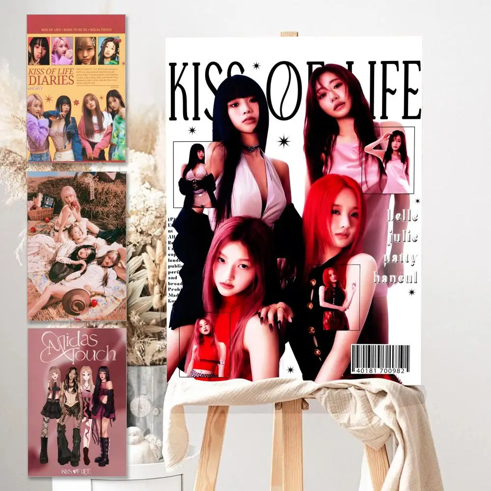 ملصق HD أنيمي موضوع ساخن المغني/OST/فيلم مقاوم للماء عصا ذاتية ديكور المنزل Kpop فتاة مجموعة قبلة الحياة